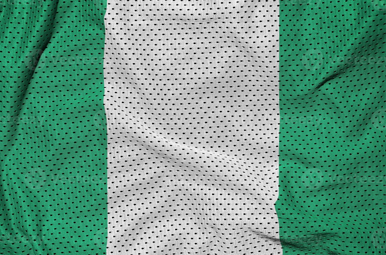 Nigeria flag printed on a polyester nylon sportswear mesh fabric photo