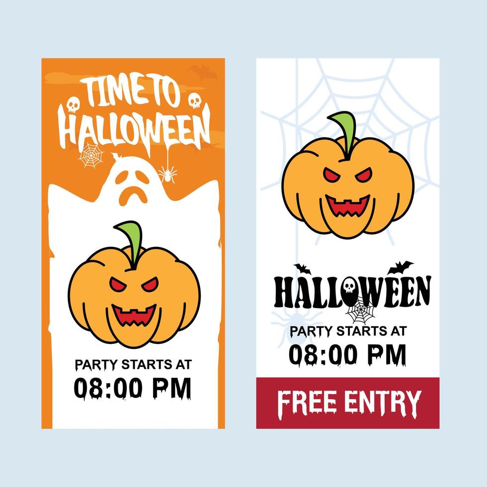 diseño de invitación de halloween feliz con vector de calabaza