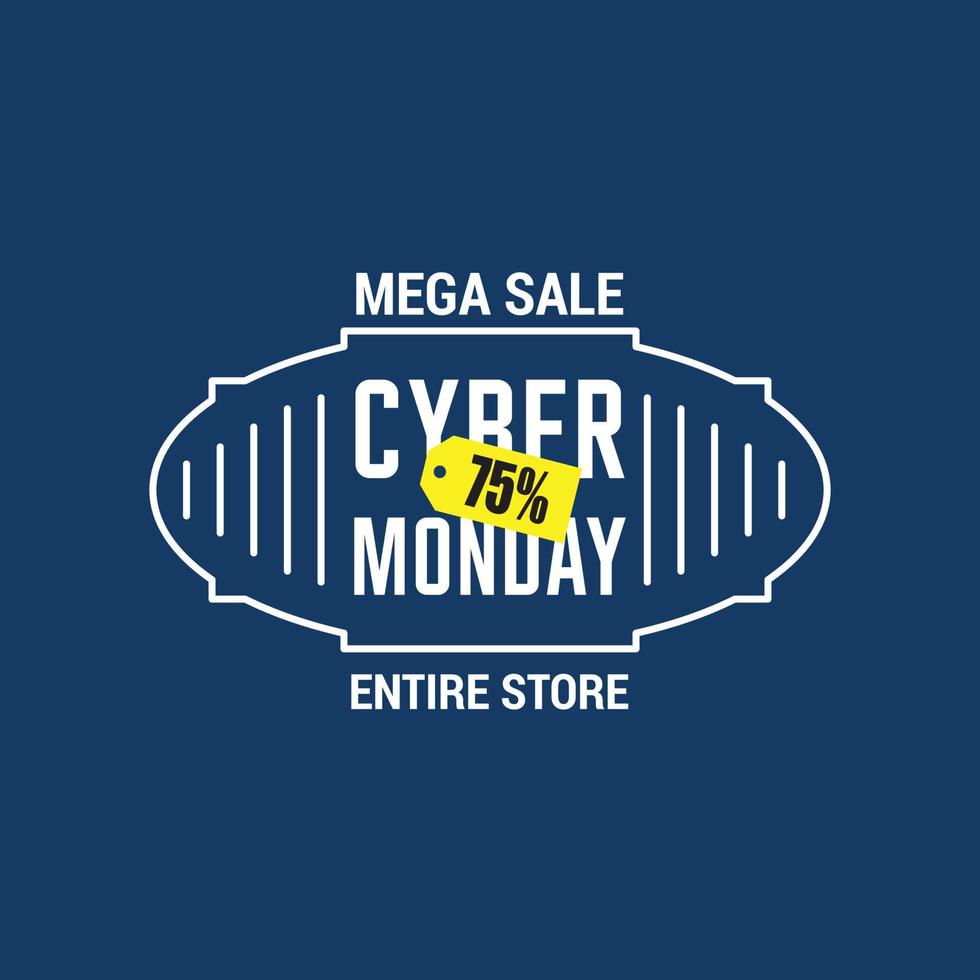 Cyber monday sale card with elegent design vector