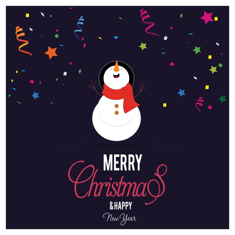 Christmas card with creative design and typography vector