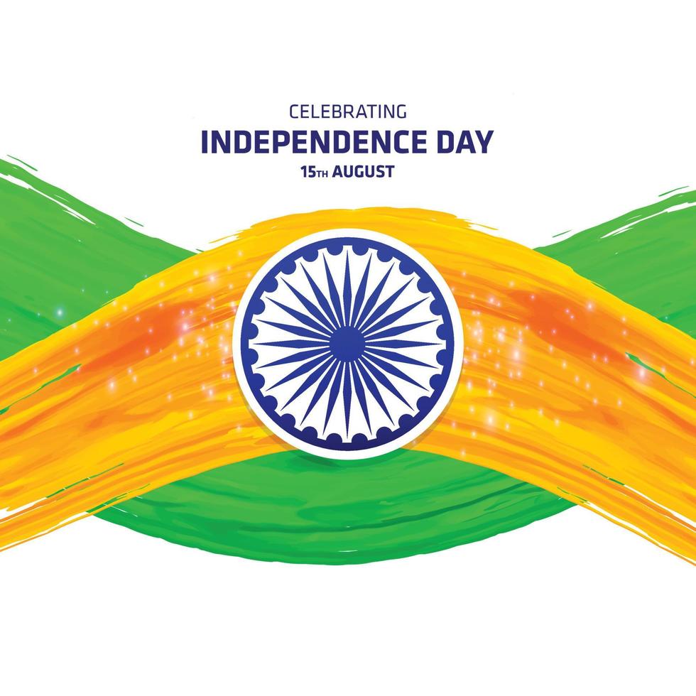 India independence day card with creative design and typography vector