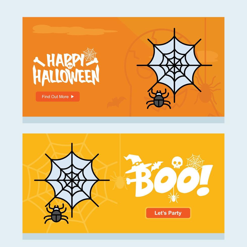 diseño de invitación de halloween feliz con vector de araña