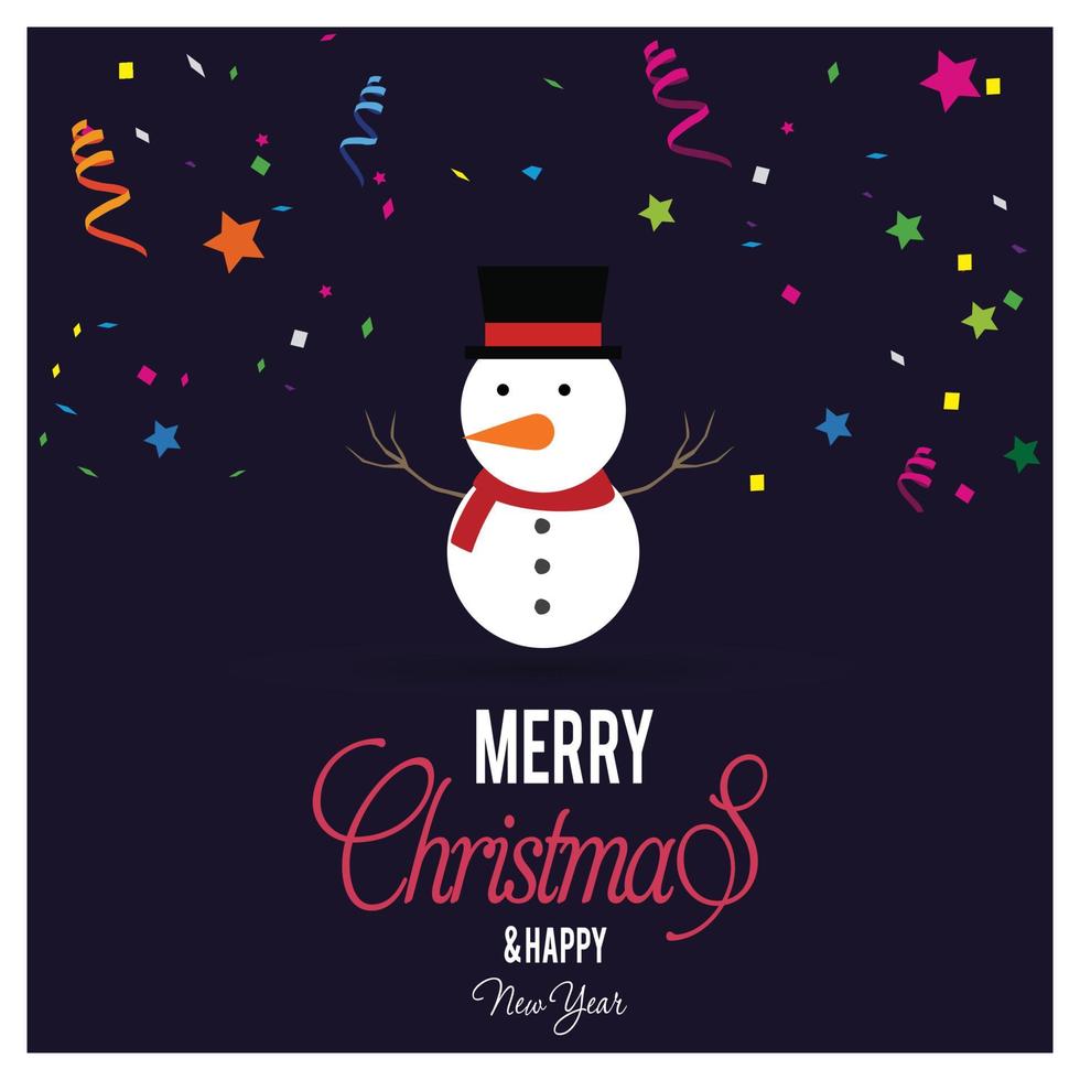 Christmas card with creative design and typography vector