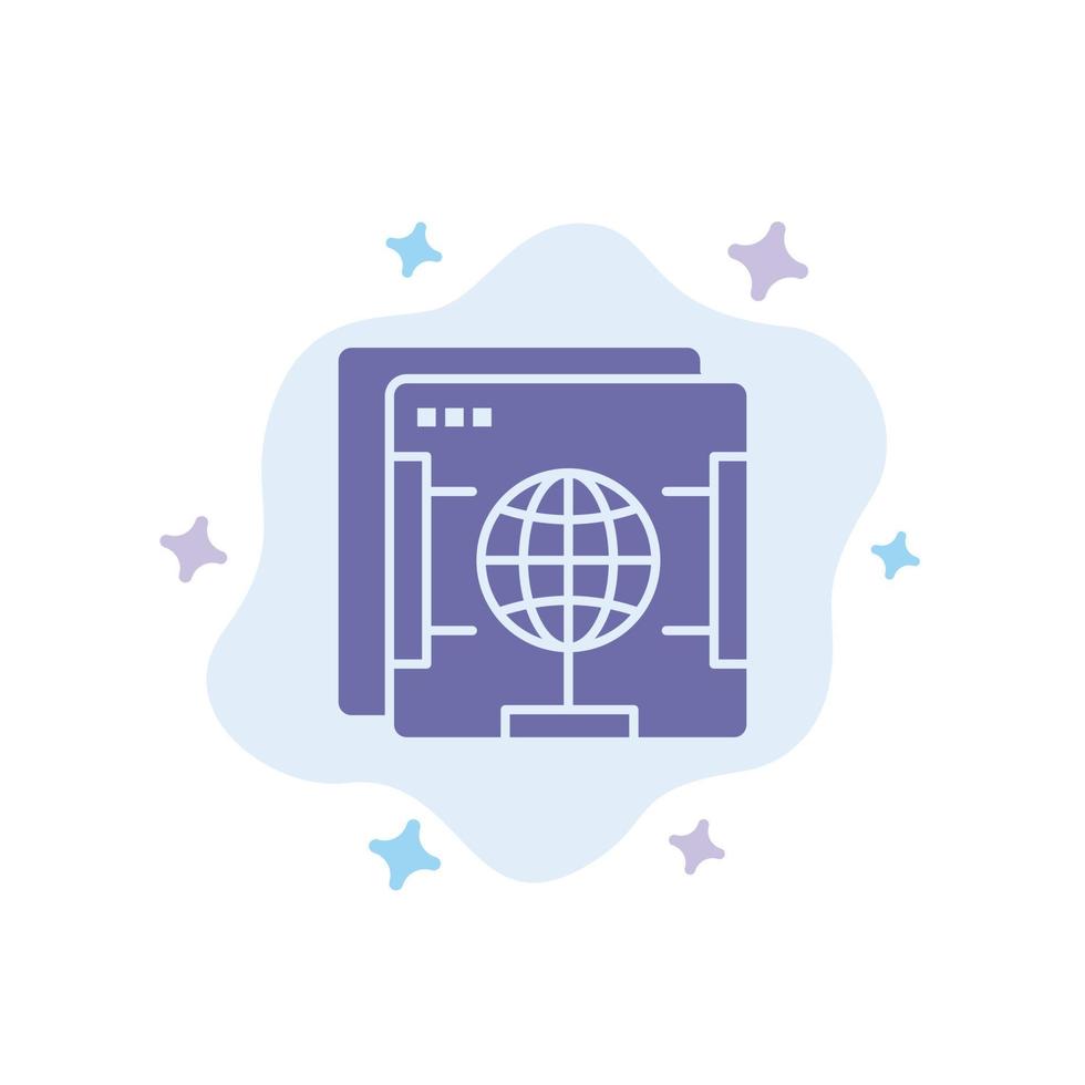 Brower Internet Web Globe Blue Icon on Abstract Cloud Background vector