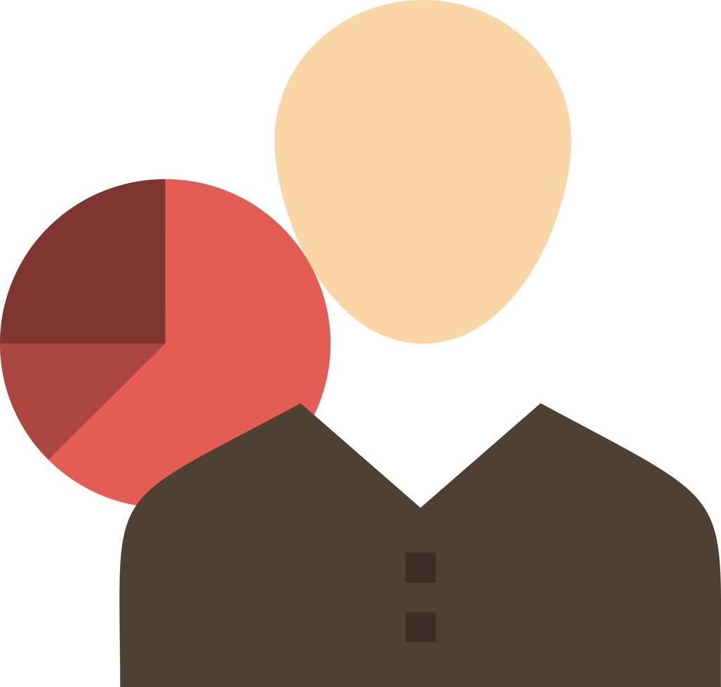 Graph Chart Data Employee Manager Person Statistics  Flat Color Icon Vector icon banner Template