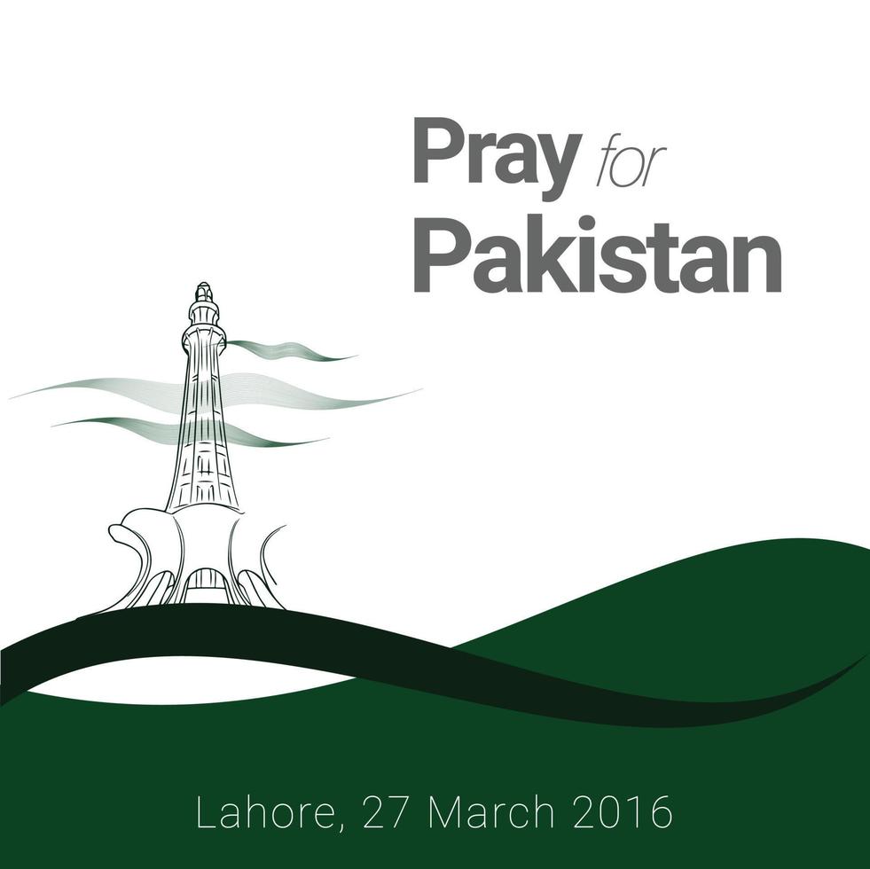 Pray for Pakistan with typographic design vector