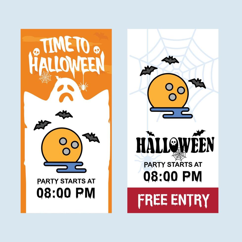 diseño de invitación de feliz halloween con vector de luna