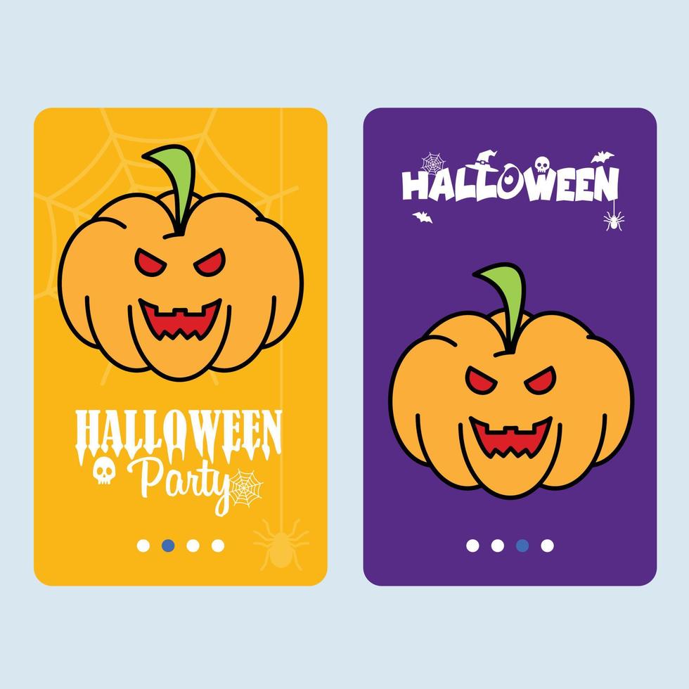 diseño de invitación de halloween feliz con vector de calabaza