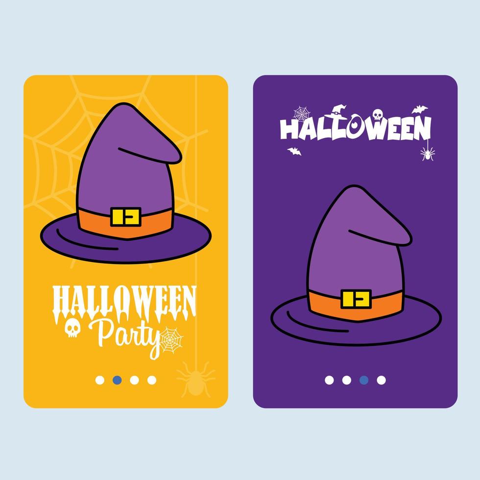 Happy Halloween invitation design with hat vector
