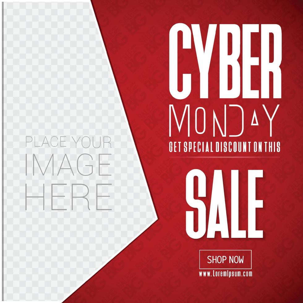 Cyber Monday sale card design vector