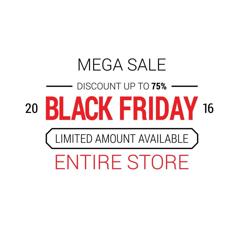 Black Friday sale card design vector