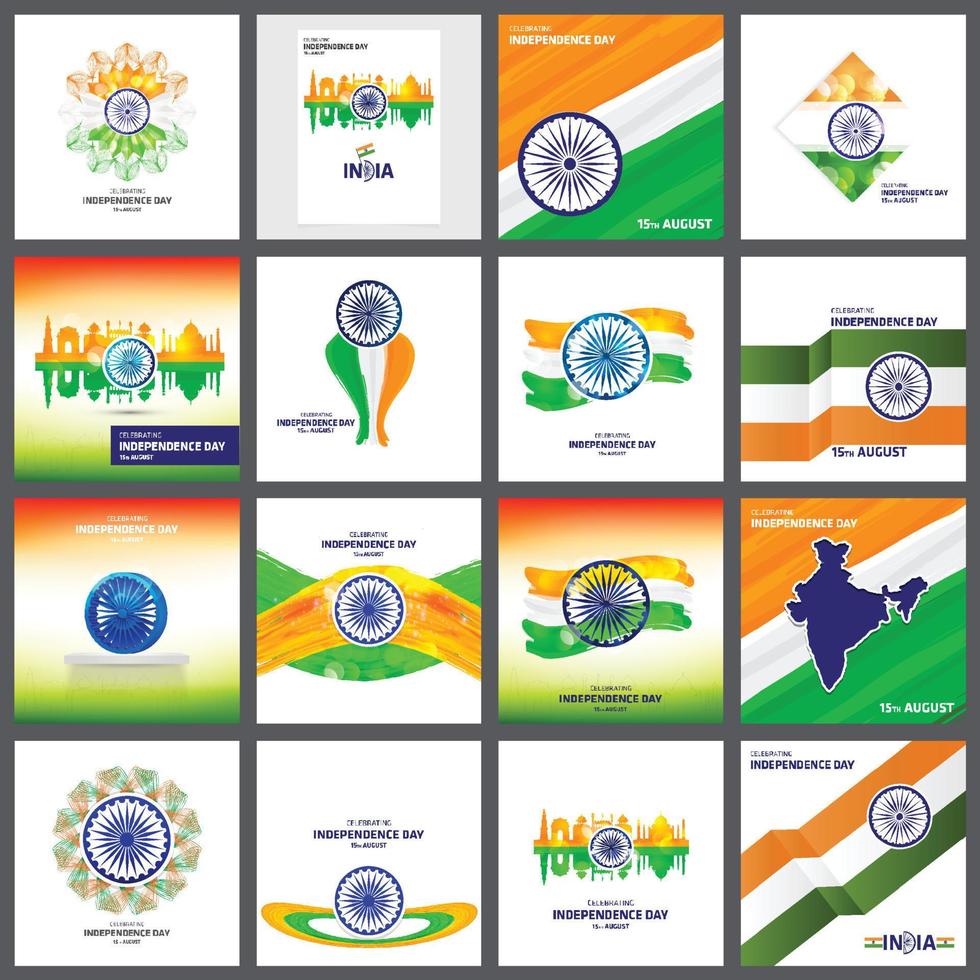 Indian Indepemdence day card vector