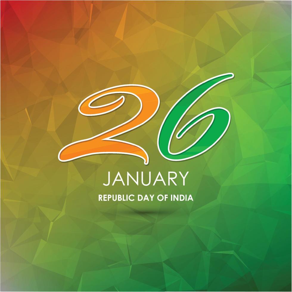 Indian Republic day card with typogrpahic background vector