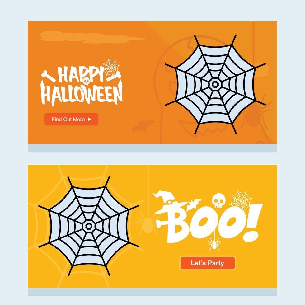 Happy Halloween invitation design with spider vector