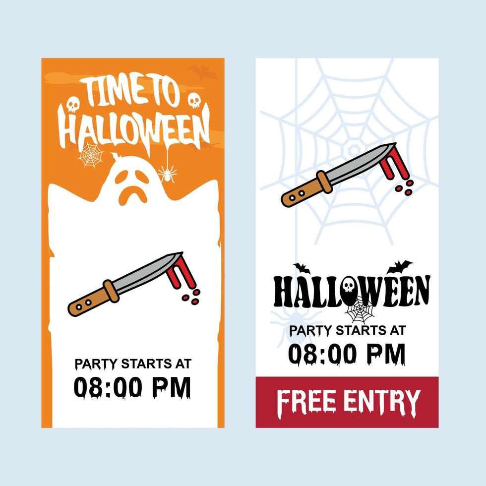 diseño de invitación de halloween feliz con vector de cuchillo