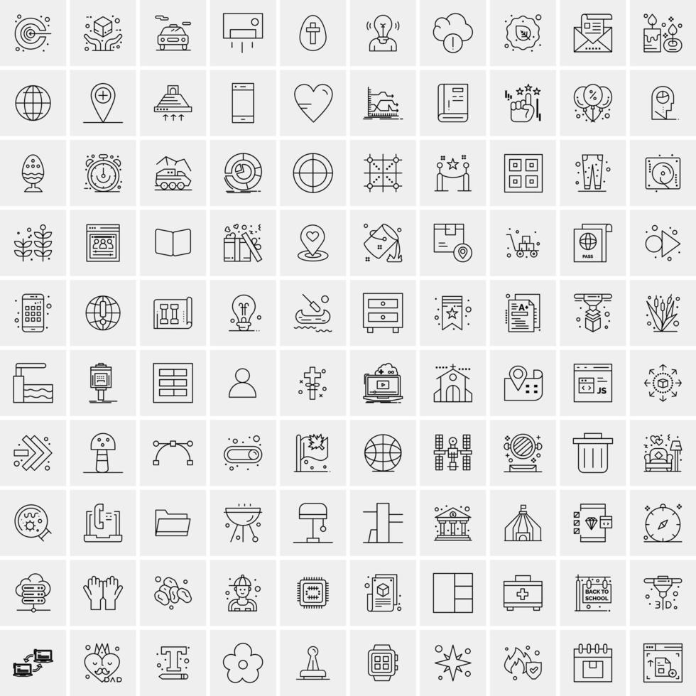 100 Business Icons for web and Print Material vector