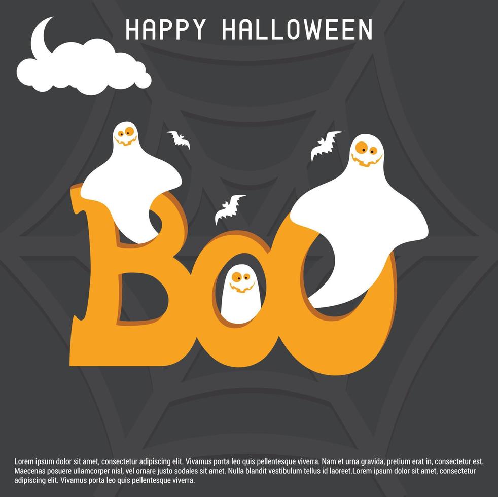 vector de tipografía de diseño de feliz halloween