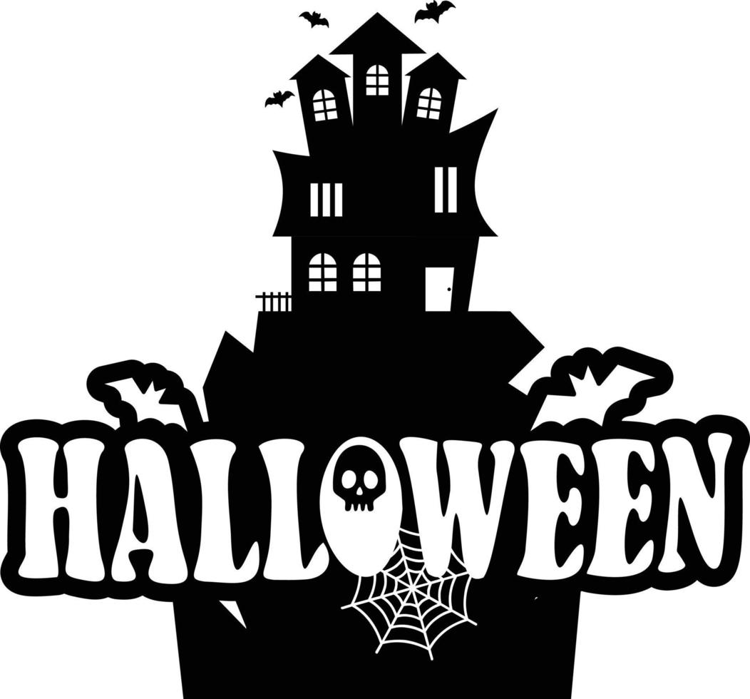 Halloween design with typography and white background vector