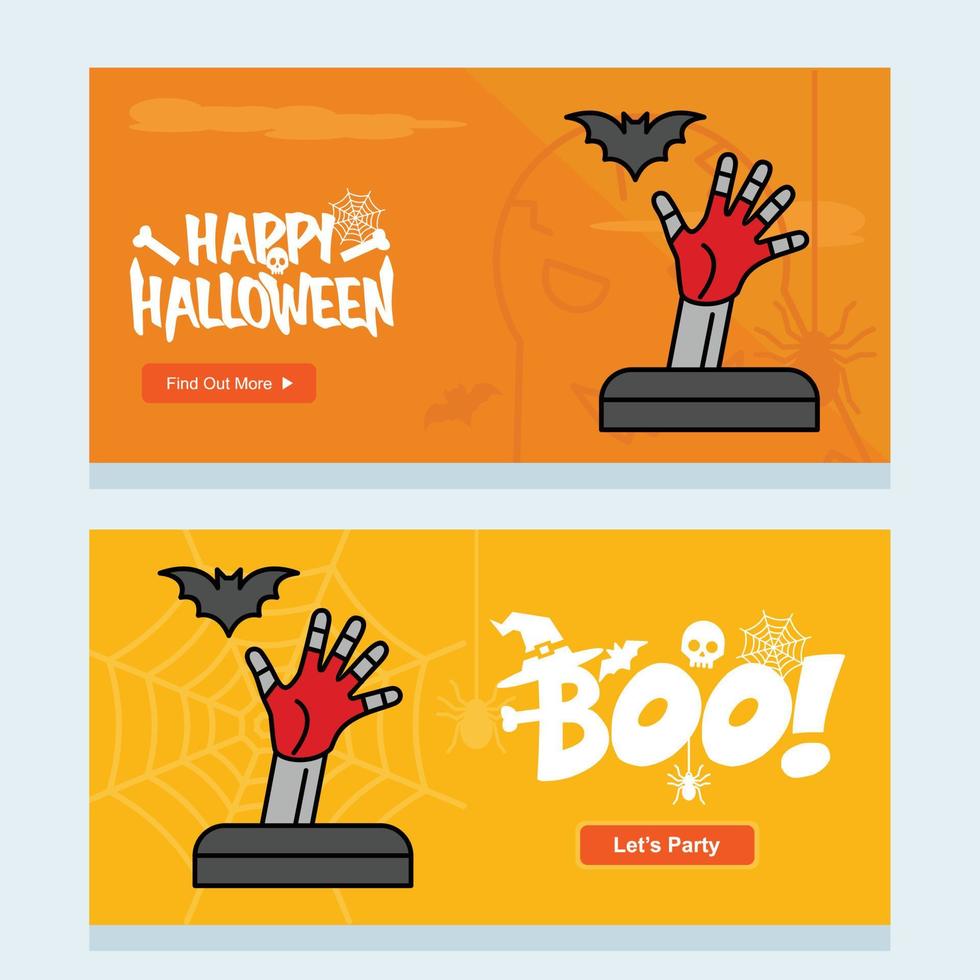 diseño de invitación de halloween feliz con vector de tumba