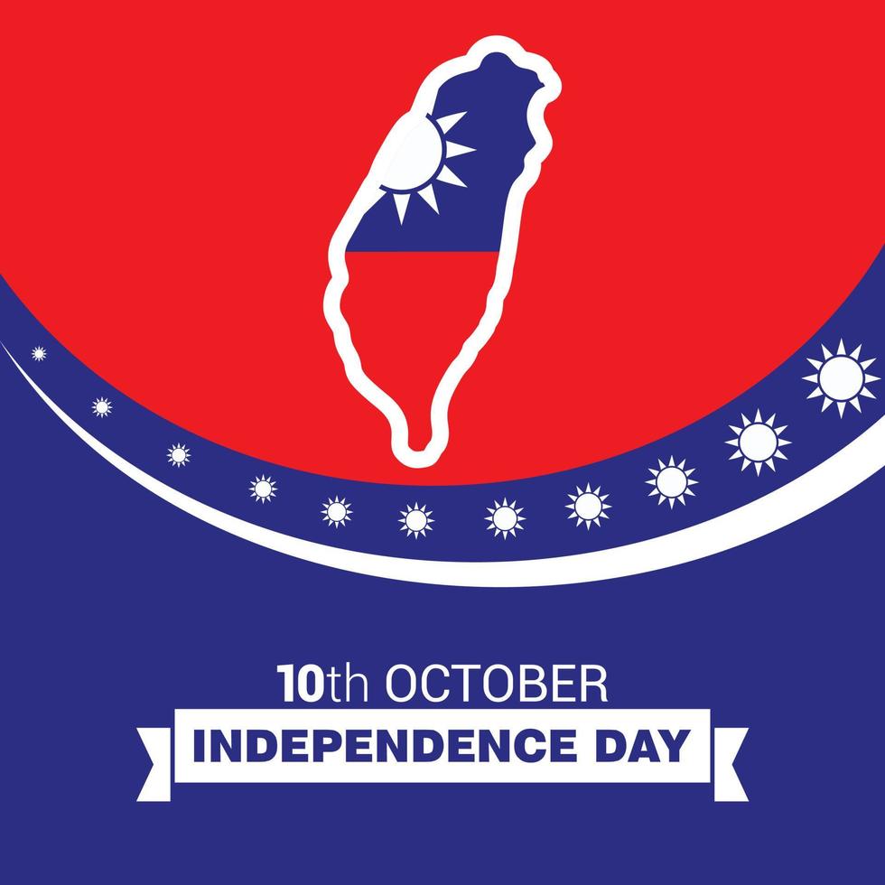 vector de tarjeta de diseño del día de la independencia de taiwán