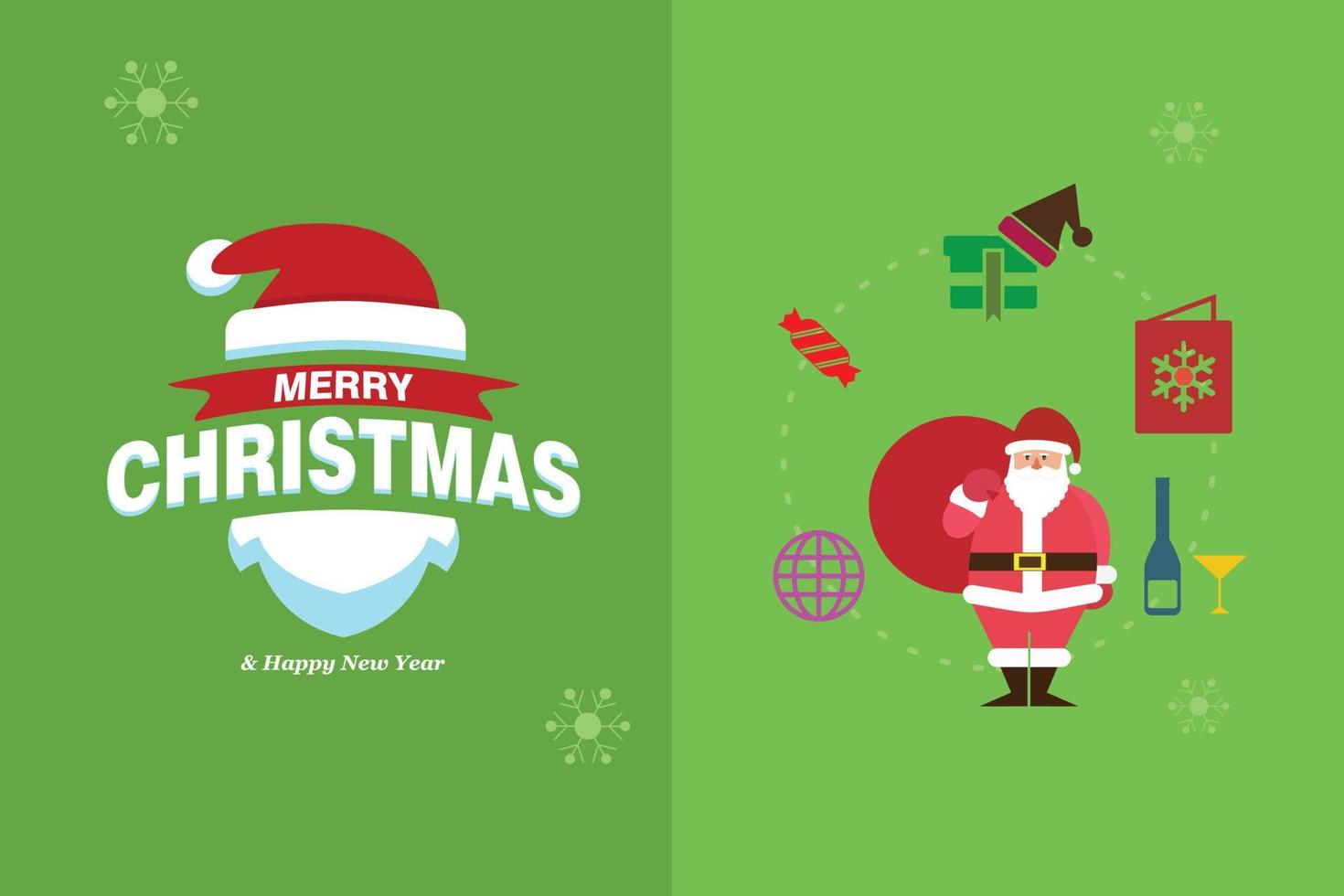 Merry Christmas card with elegent design and typography vector