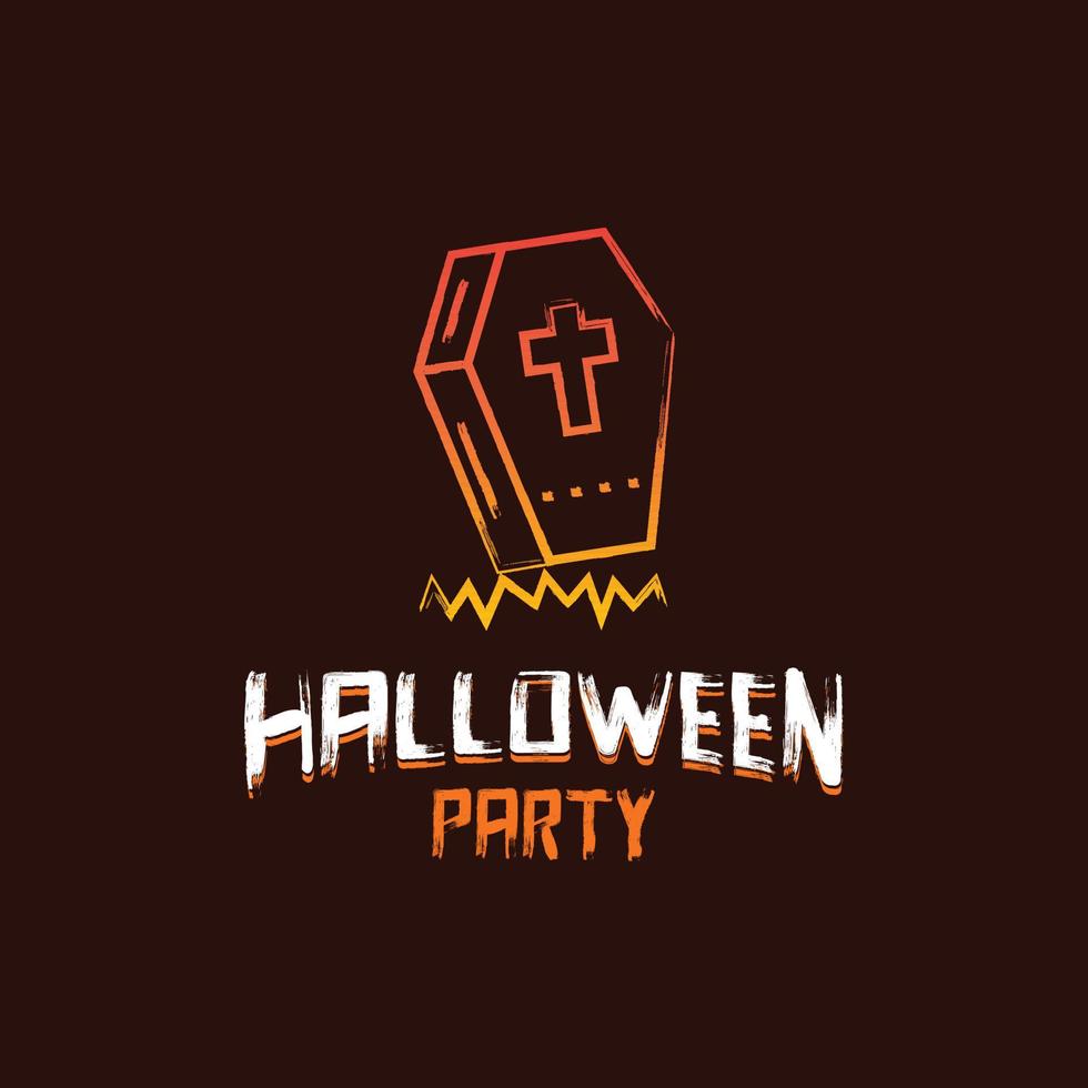diseño de fiesta de halloween con vector de fondo marrón oscuro