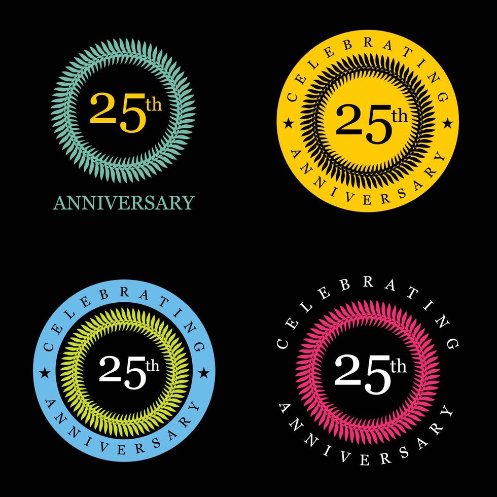 Celebrating anniversary badges with elegent design vector