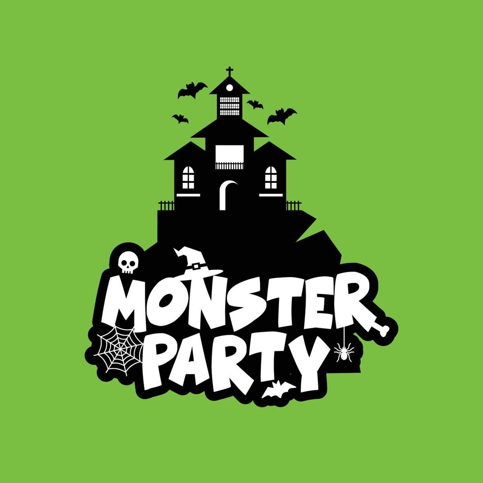 Monster party design with creative design vector