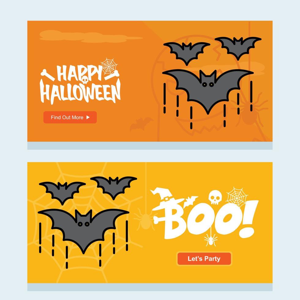 Happy Halloween invitation design with bats vector
