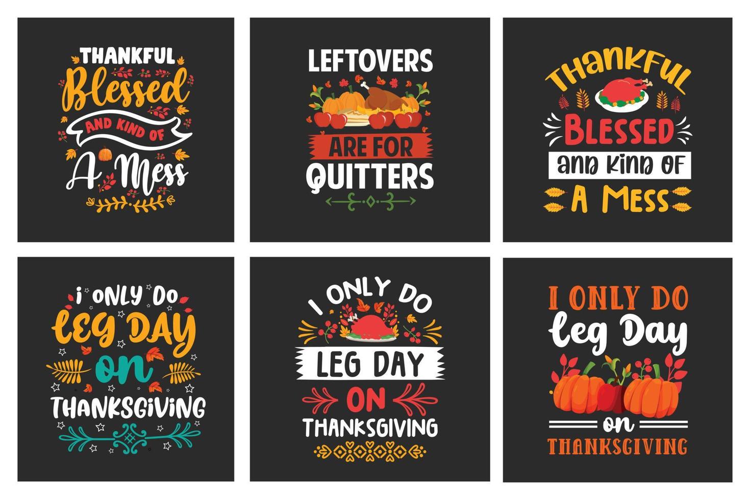 Thanksgiving T-shirt Design Bundle vector