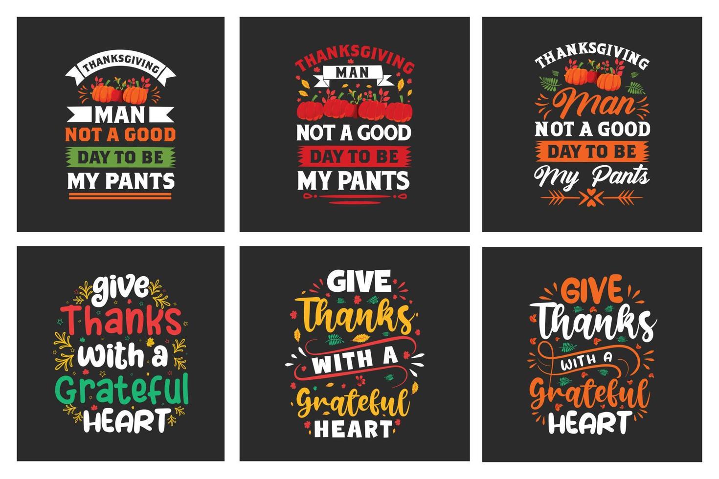 Thanksgiving T-shirt Design Bundle vector