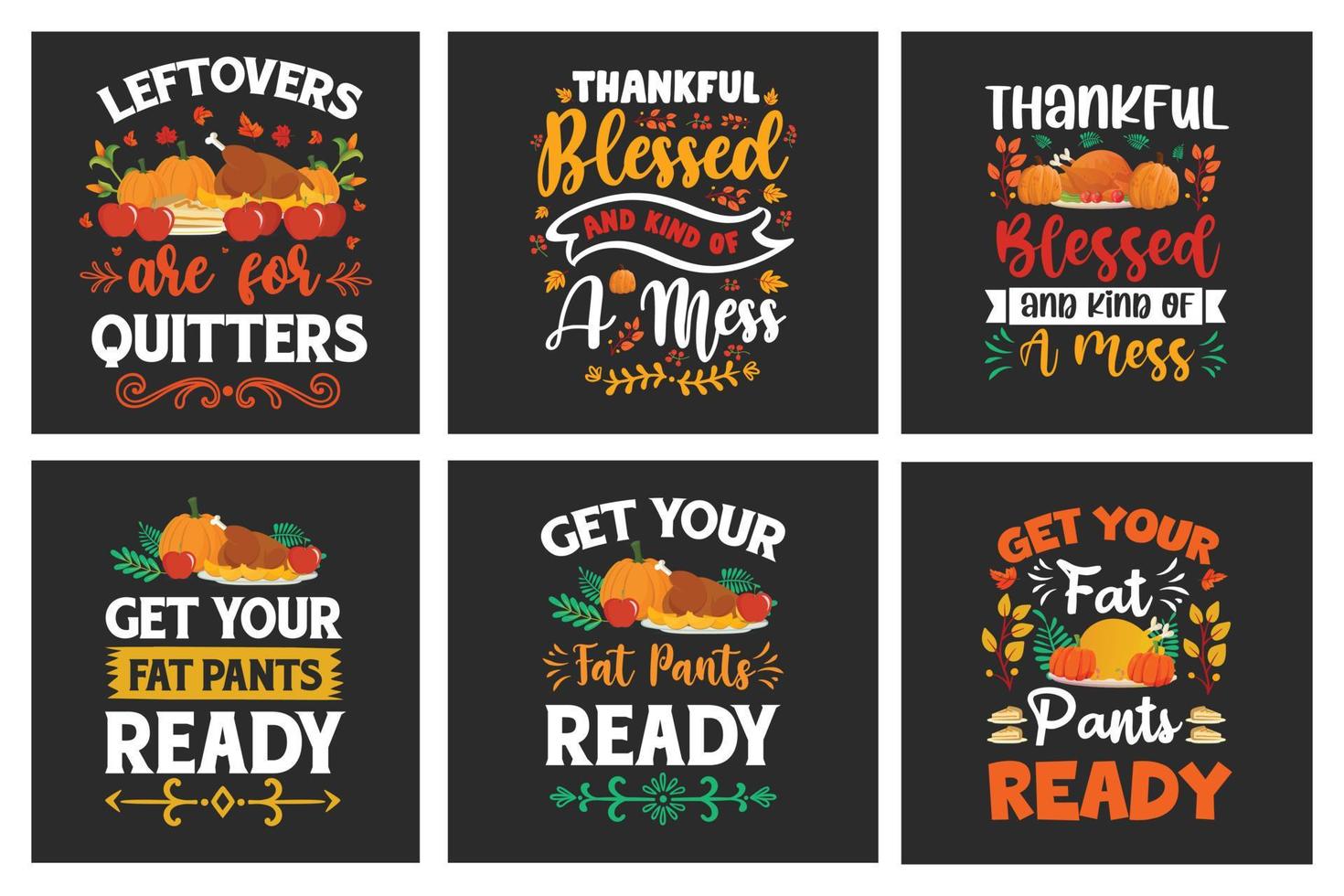 Thanksgiving T-shirt Design Bundle vector