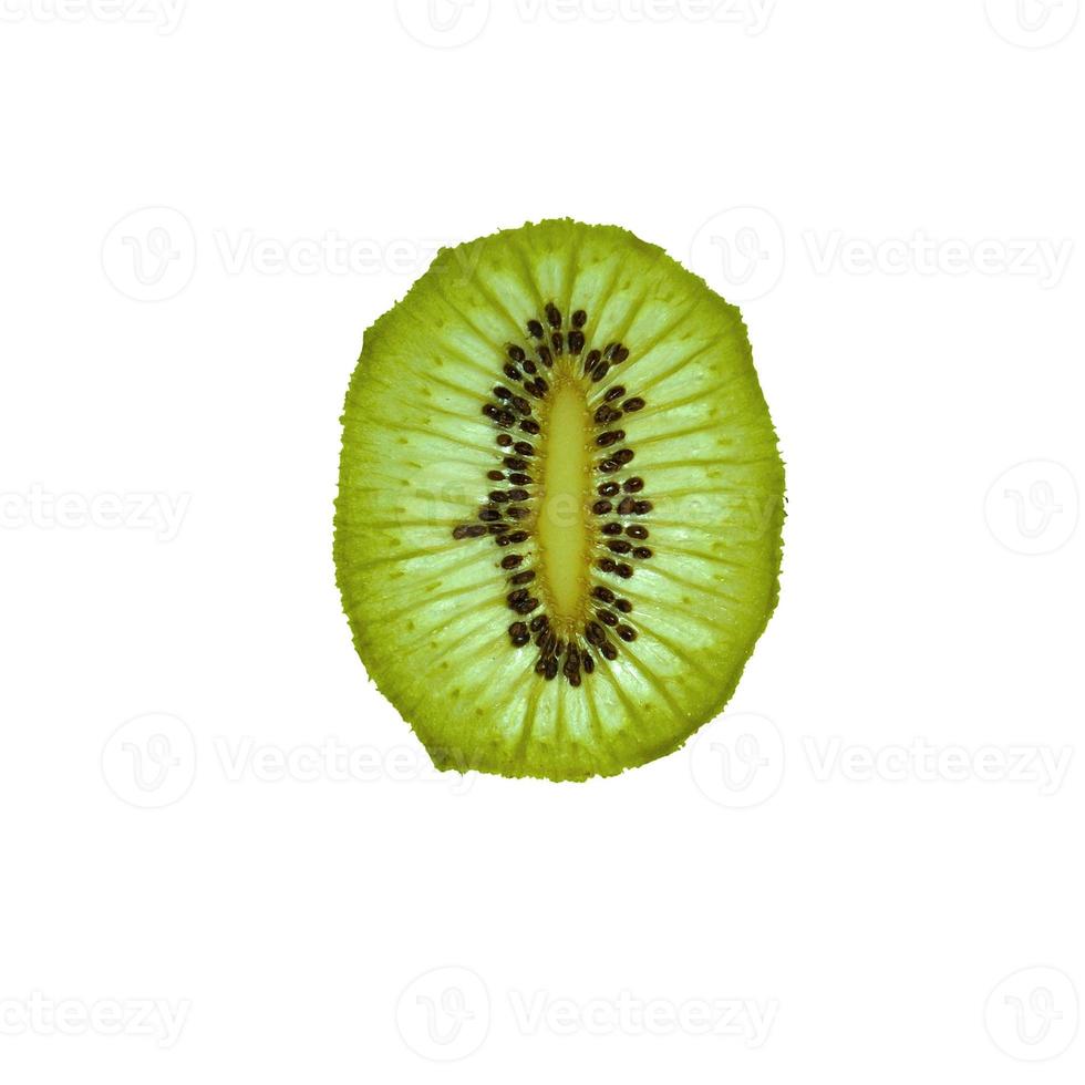 Dried kiwi crisp slice isolated on white background photo