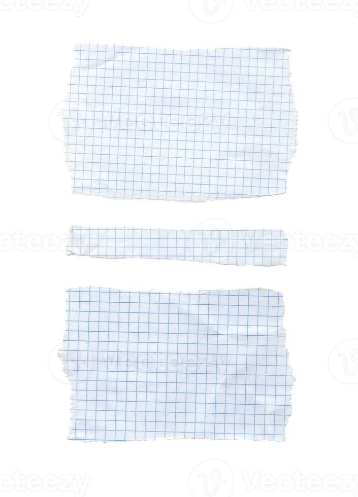 Math torn papers isolated on white background photo