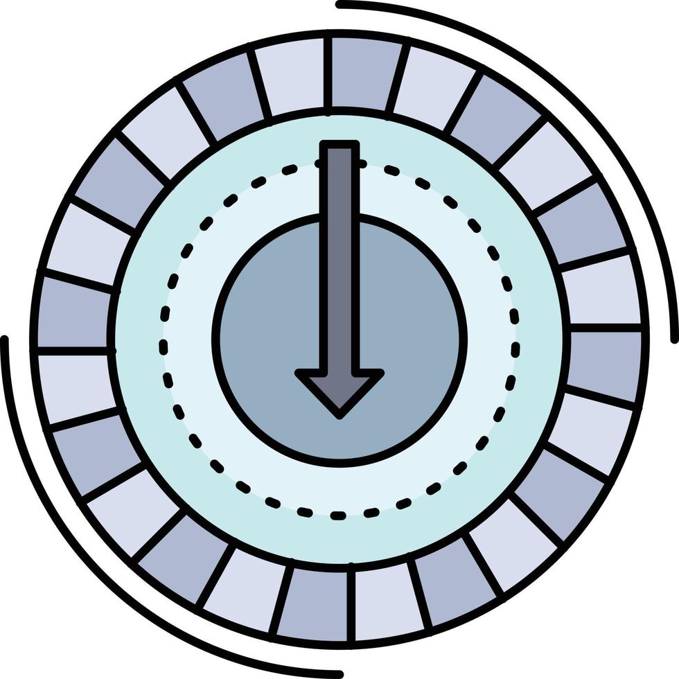 Consumption cost expense lower reduce Flat Color Icon Vector