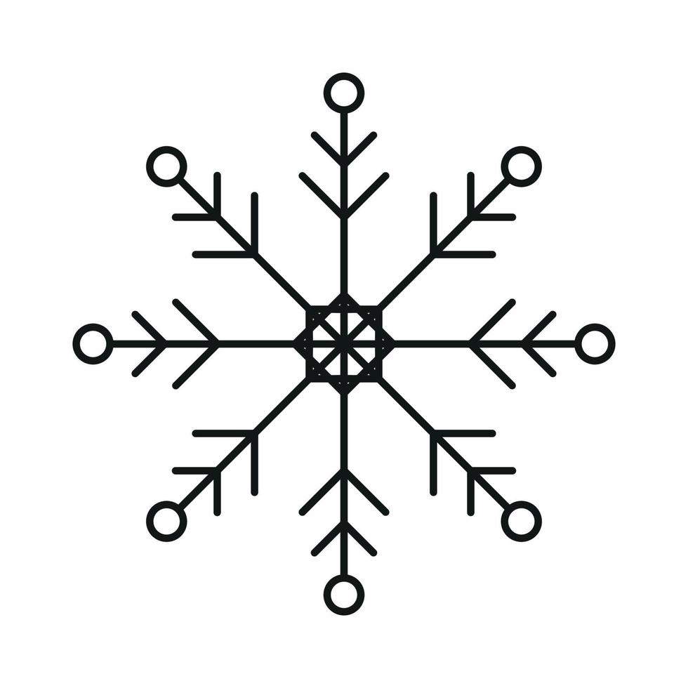icono de copo de nieve de invierno negro simple. Gran diseño para cualquier propósito. ilustración vectorial aislado sobre fondo blanco vector
