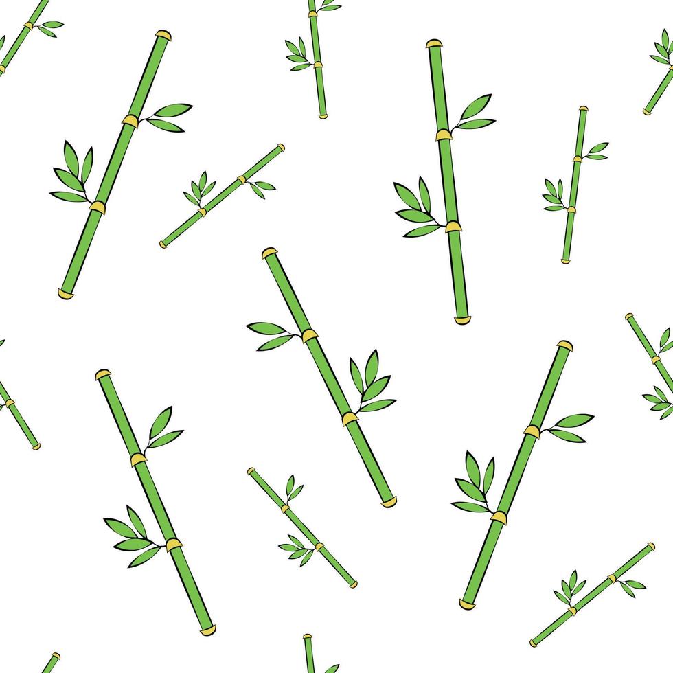 seamless pattern with bamboo stalk vector