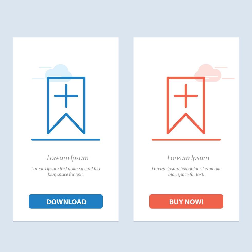 Tag Plus Interface User  Blue and Red Download and Buy Now web Widget Card Template vector