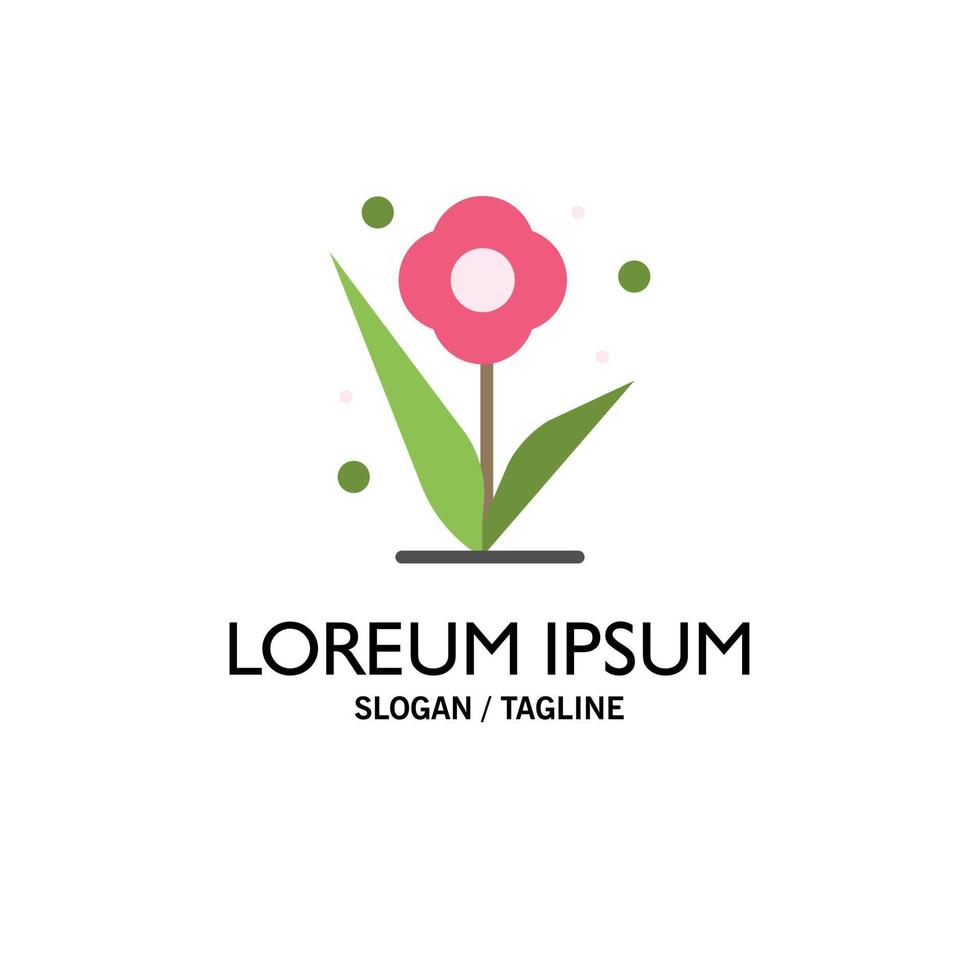 Flower Plant Rose Spring Business Logo Template Flat Color vector
