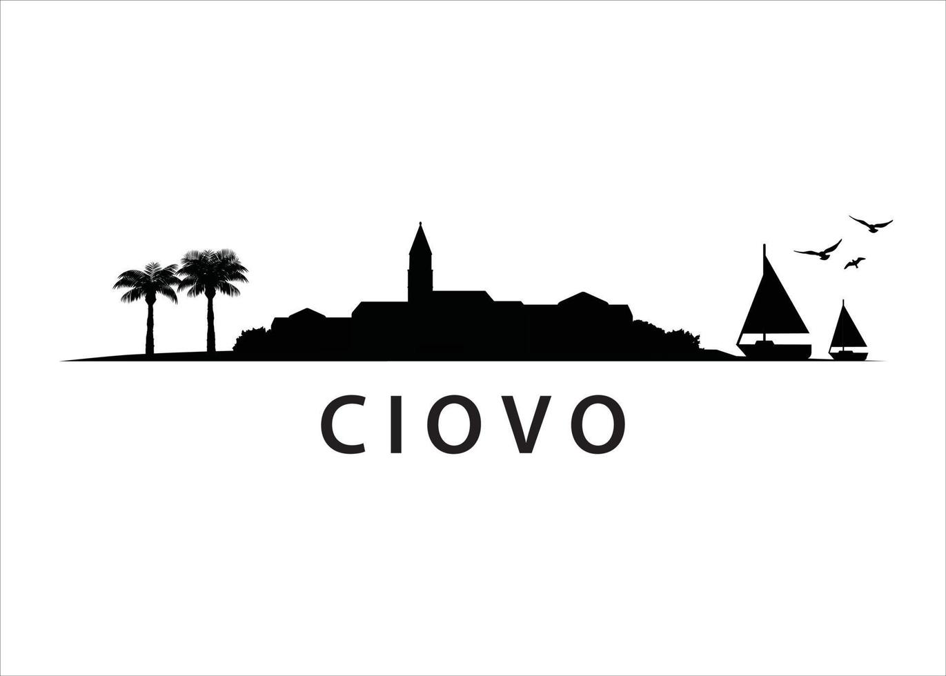 Ciovo, Croatian Island Skyline Landscape vector