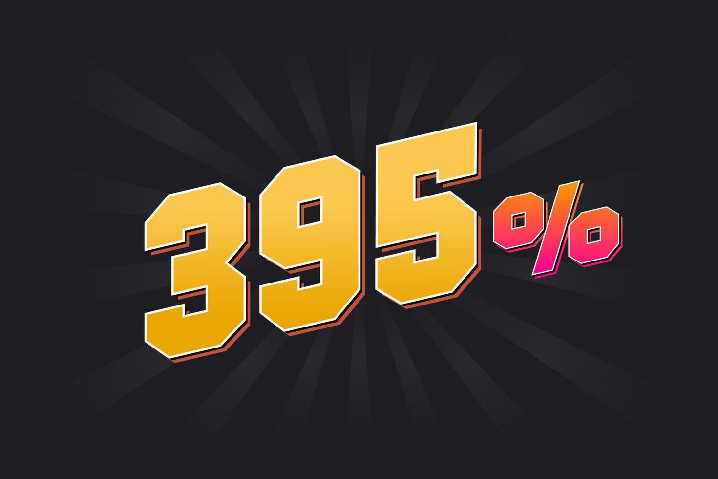 395 discount banner with dark background and yellow text. 395 percent sales promotional design. vector
