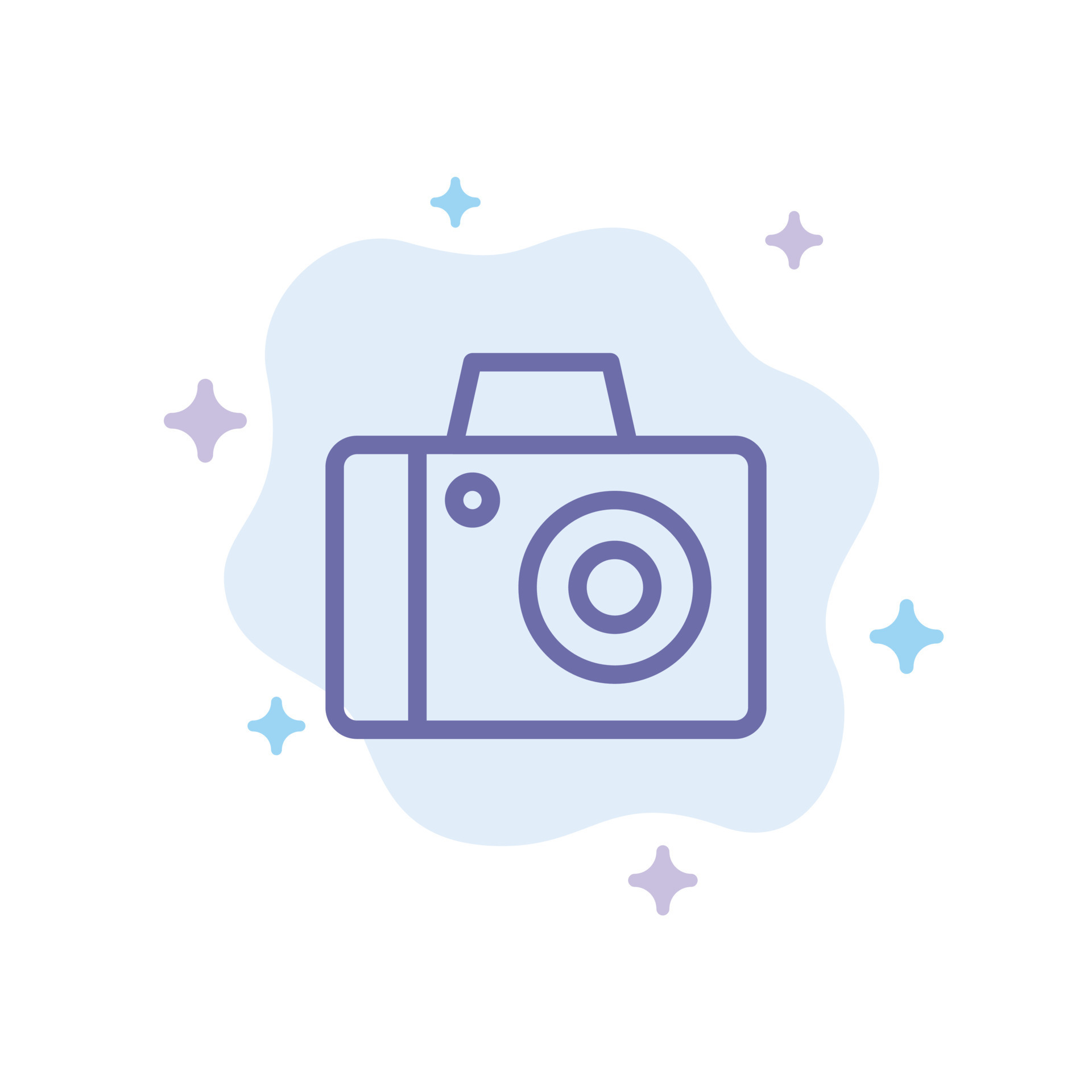 Camera Photo Studio Blue Icon on Abstract Cloud Background 13287128