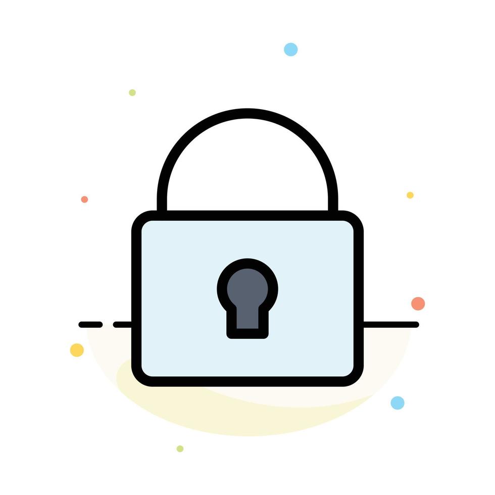 Lock Security Locked Login Abstract Flat Color Icon Template vector