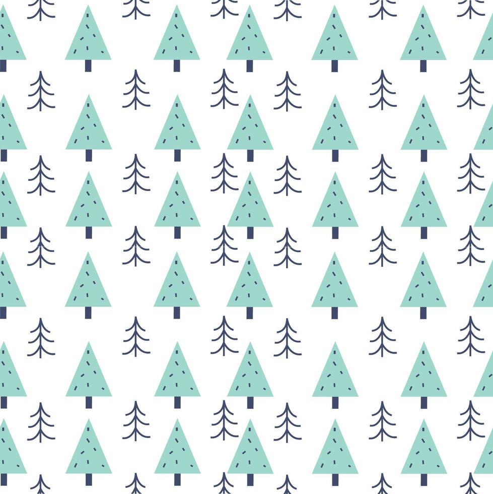 Nature pattern, plants.  Christmas tree and tree. Vector