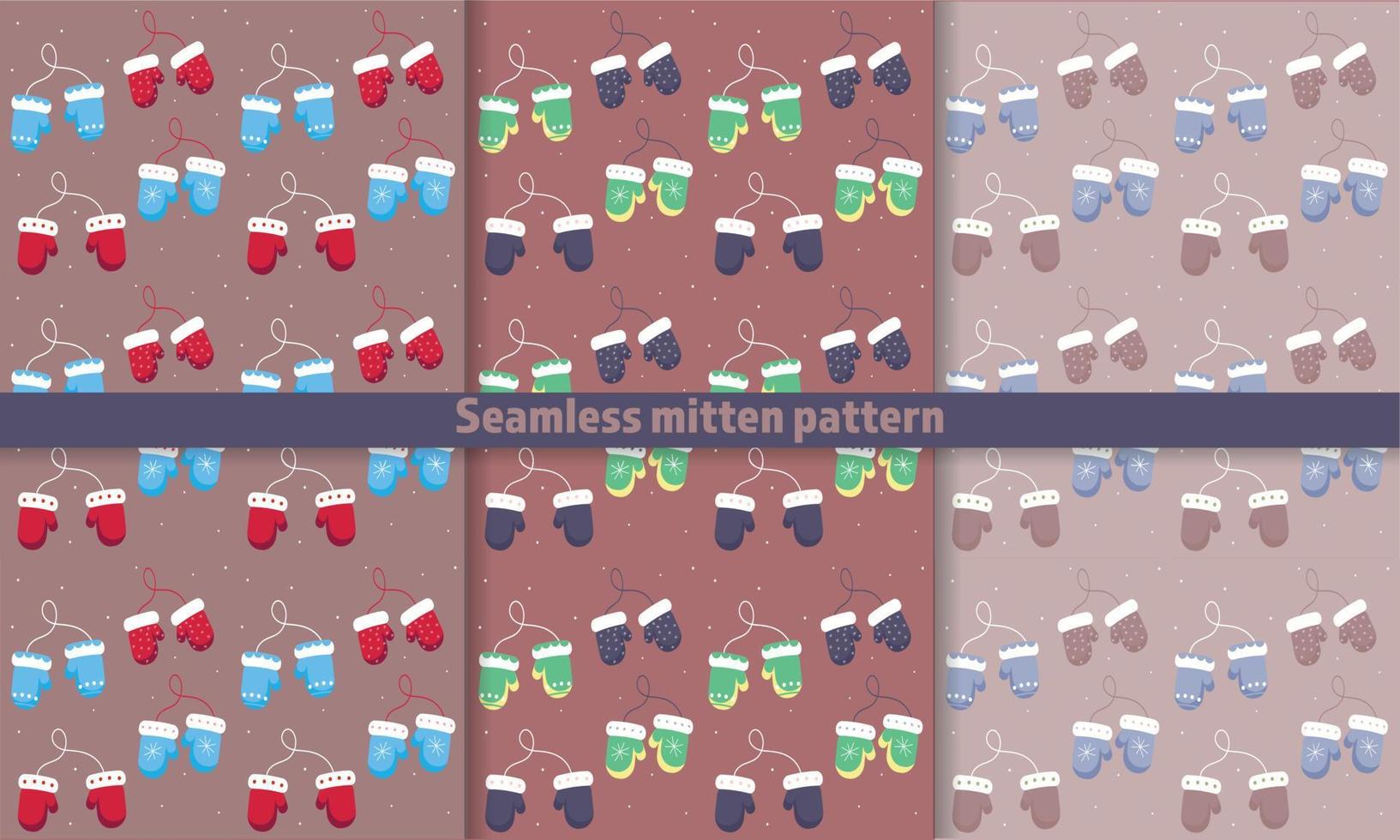 Seamless mitten pattern in pastel colours. Christmas. Clothing. vector