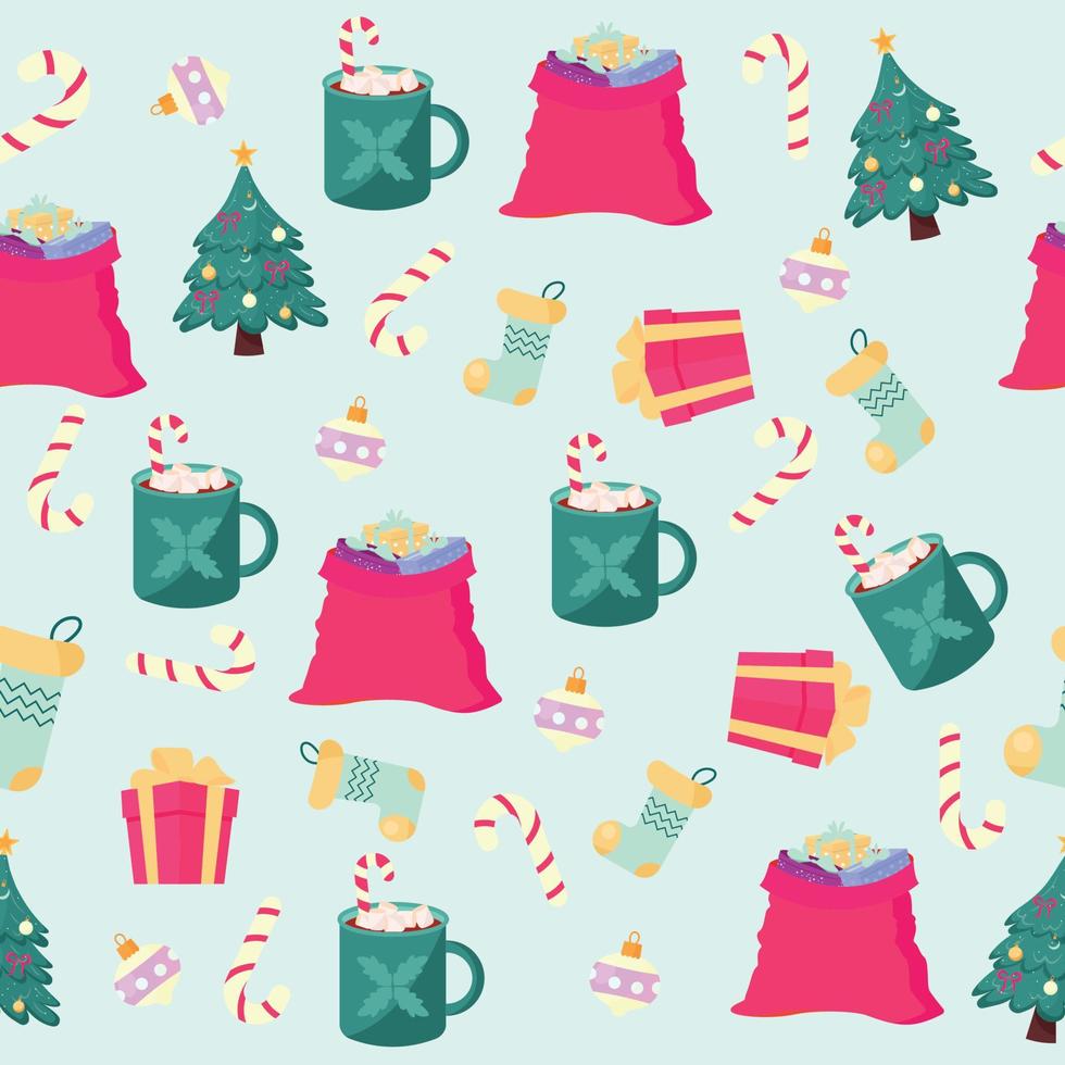 Seamless Christmas pattern. Vector illustration