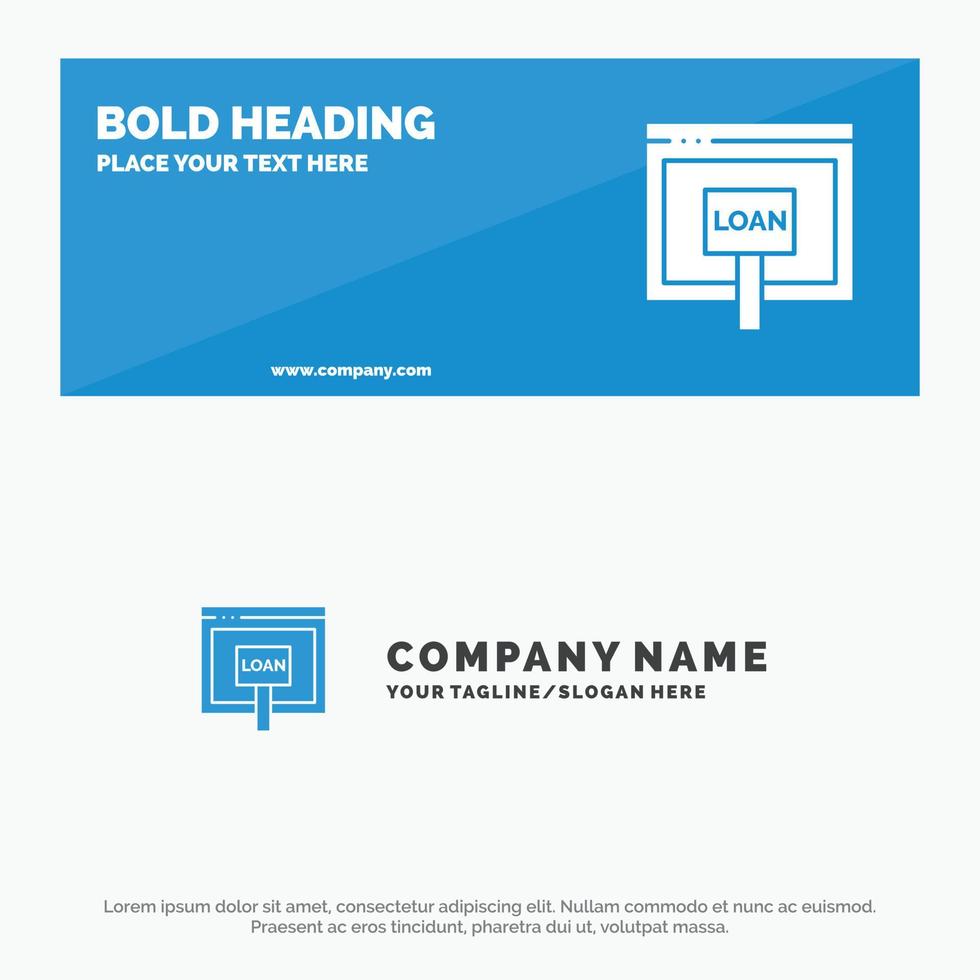 Credit Internet Loan Money Online SOlid Icon Website Banner and Business Logo Template vector