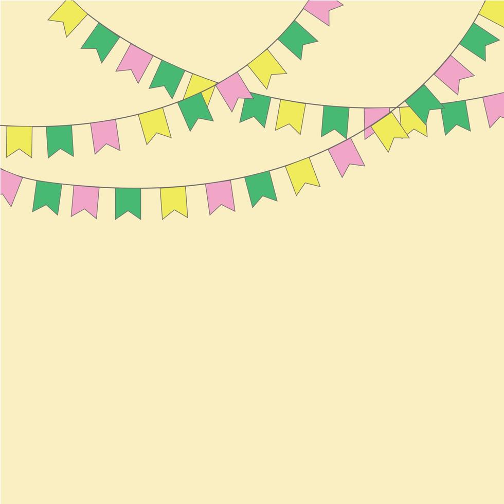 Carnival Garland. Decorative colorful flags for birthday parties, festival and fair decorations. Festive light background. vector