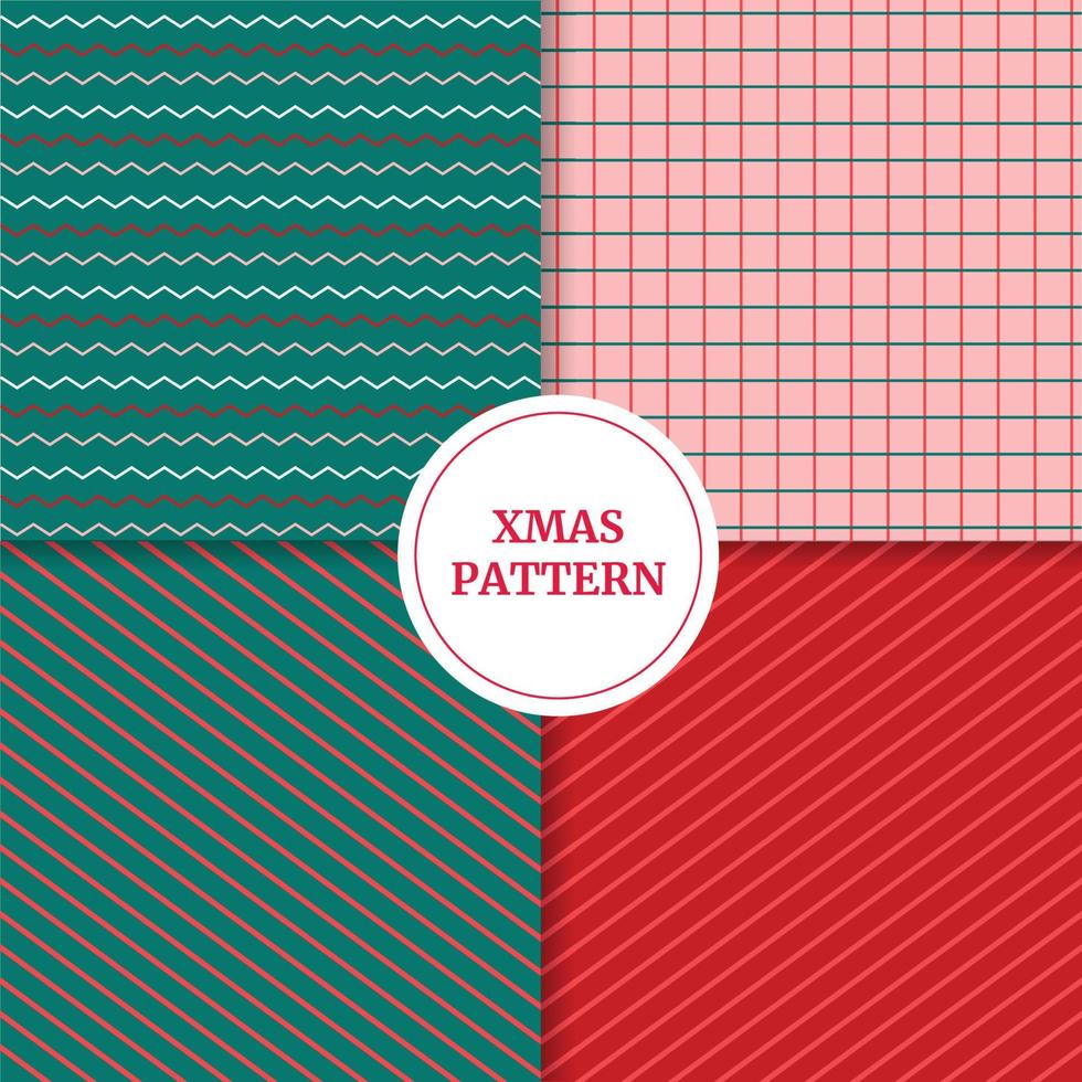 Seamless Christmas red, green pattern. Vector illustration