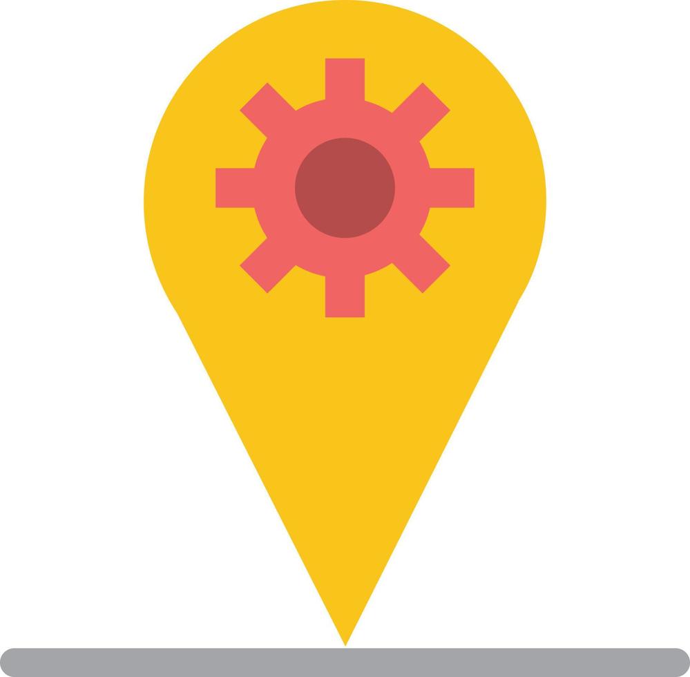 Business Location Map Gear  Flat Color Icon Vector icon banner Template